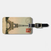 Vintager Eiffel-Turm Gepäckanhänger (Vorderseite horizontal)