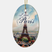 Vintager Eiffel-Turm Keramikornament (Links)