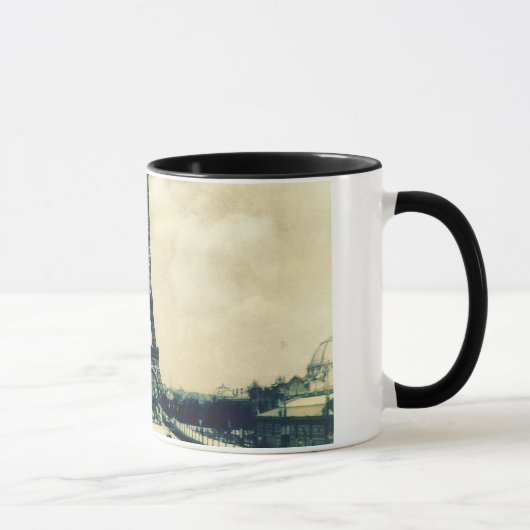 Vintager Eiffel-Turm, Paris, 1889 Tasse (Rechts)