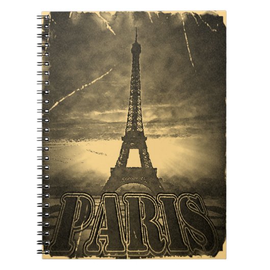 Vintager Eiffel-Turm Paris #2 - Notizbuch Notizblock (Vorderseite)