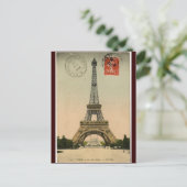 Vintager Eiffel-Turm Postkarte (Stehend Vorderseite)