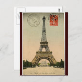 Vintager Eiffel-Turm Postkarte (Vorne/Hinten)