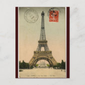 Vintager Eiffel-Turm Postkarte (Vorderseite)