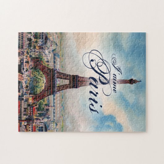 Vintager Eiffel-Turm Puzzle (Horizontal)