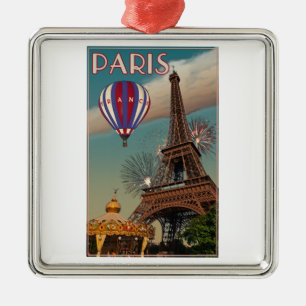 Vintager Eiffel-Turm Silbernes Ornament