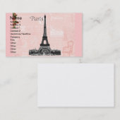 Vintager Eiffel-Turm Visitenkarte (Vorne/Hinten)