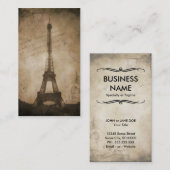 Vintager Eiffel-Turm Visitenkarte (Vorne/Hinten)