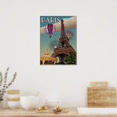 Vintager Eiffelturm - 18x24 Poster (Küche)
