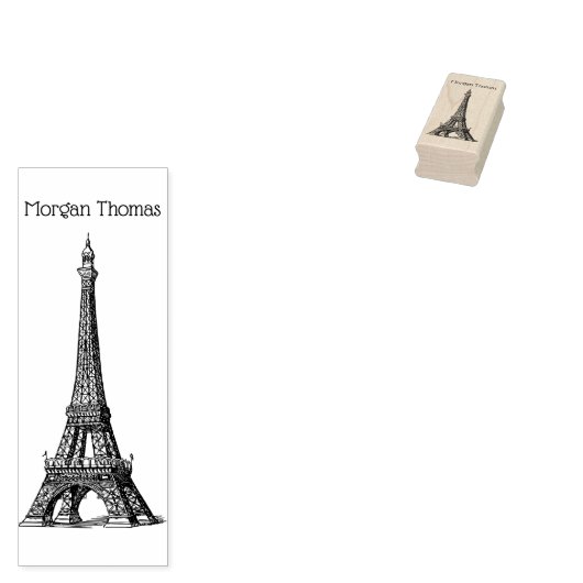 Vintager Eiffelturm #1 Zeichnend Gummistempel (Stempel)