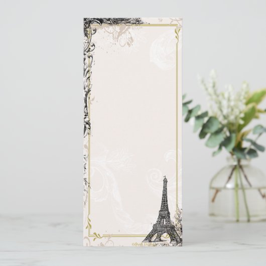 Vintager Eiffelturm Einladung (Stehend Vorderseite)