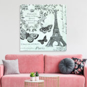 Vintager Eiffelturm gedehnte Leinwand (Insitu (Wohnzimmer))