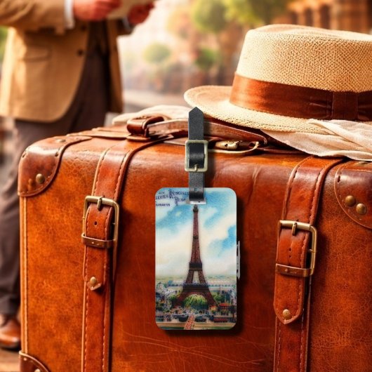 Vintager Eiffelturm Gepäckanhänger