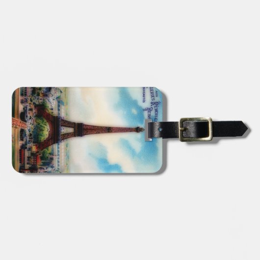 Vintager Eiffelturm Gepäckanhänger (Vorderseite horizontal)