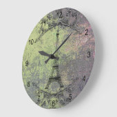 Vintager Eiffelturm Große Wanduhr (Winkel)