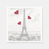 Vintager Eiffelturm - Herz Serviette (Vorderseite)