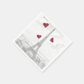 Vintager Eiffelturm - Herz Serviette (Ecke)