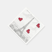 Vintager Eiffelturm - Herz Serviette (Ecke)
