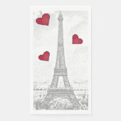 Vintager Eiffelturm - Herz Serviette (Vorderseite)