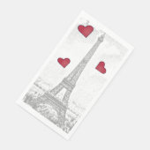 Vintager Eiffelturm - Herz Serviette (Ecke)