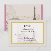 Vintager Eiffelturm-Hochzeit RSVP (Vorne/Hinten)
