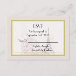 Vintager Eiffelturm-Hochzeit RSVP