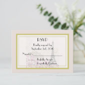 Vintager Eiffelturm-Hochzeit RSVP (Stehend Vorderseite)