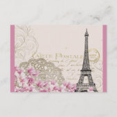 Vintager Eiffelturm-Hochzeit RSVP (Rückseite)