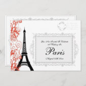 Vintager Eiffelturm in Paris Einladung (Vorne/Hinten)