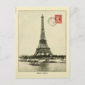 Vintager Eiffelturm in Paris Postkarte (Vorderseite)