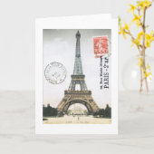Vintager Eiffelturm... Karte (Gelbe Blume)