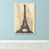Vintager Eiffelturm Leinwanddruck (Insitu (Holzboden))