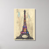 Vintager Eiffelturm Leinwanddruck (Vorderseite)