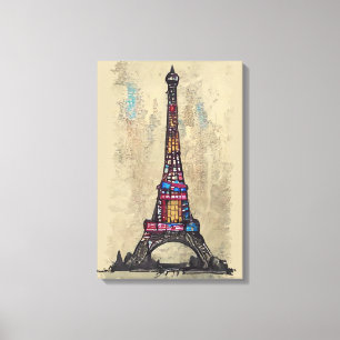 Vintager Eiffelturm Leinwanddruck
