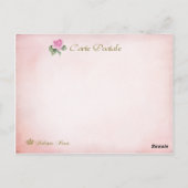 Vintager Eiffelturm mit rosa Rosen Postkarte (Rückseite)