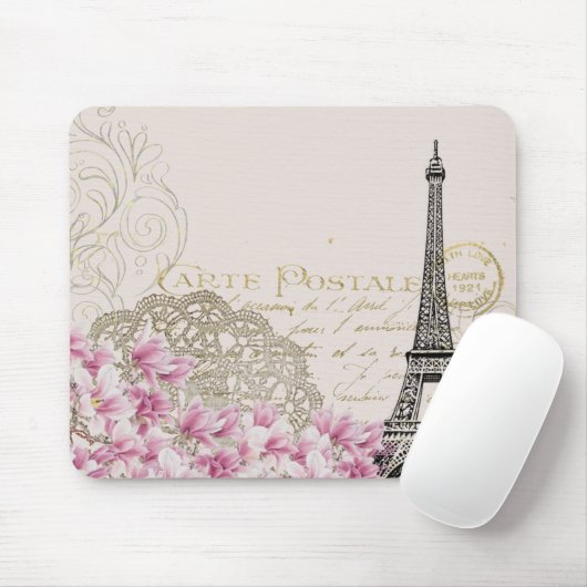 Vintager Eiffelturm Mousepad (Mit Mouse)