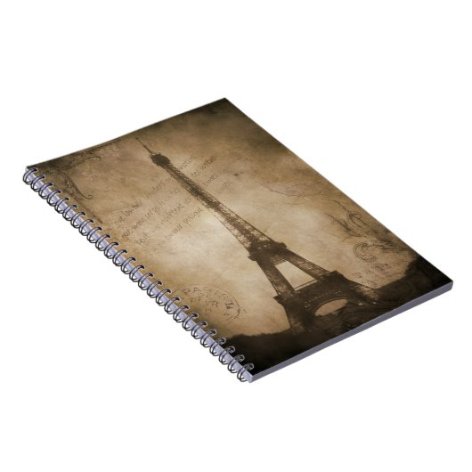Vintager Eiffelturm Notizblock (Rechte Seite)