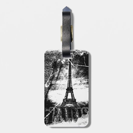 Vintager Eiffelturm Paris 2 Gepäckanhänger (Rückseite vertikal)