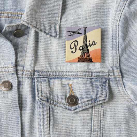 Vintager Eiffelturm Paris Button (Beispiel)