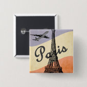 Vintager Eiffelturm Paris Button (Vorne & Hinten)