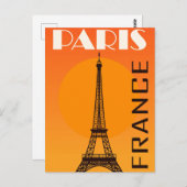 Vintager Eiffelturm Paris Europa Reisen Postkarte (Vorne/Hinten)