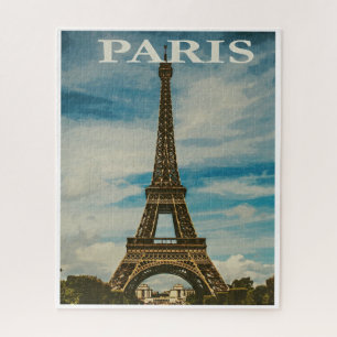 Vintager Eiffelturm Paris Europa Reisen Puzzle