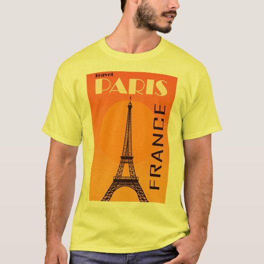 Vintager Eiffelturm Paris Europa Reisen T-Shirt (Vorderseite)