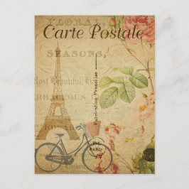 Vintager Eiffelturm Paris Fahrrad Florenz Postkarte