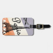 Vintager Eiffelturm Paris Gepäckanhänger (Vorderseite horizontal)