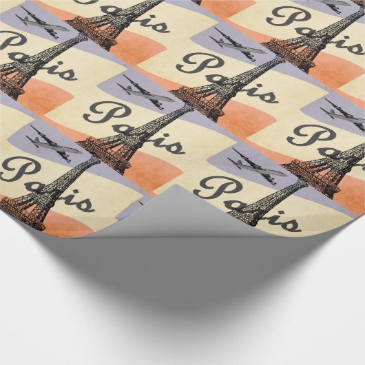 Vintager Eiffelturm Paris Geschenkpapier (Ecke)