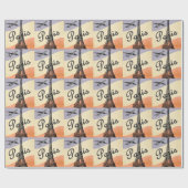 Vintager Eiffelturm Paris Geschenkpapier (Flach)