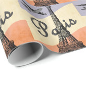 Vintager Eiffelturm Paris Geschenkpapier (Rolleneckpunkt)