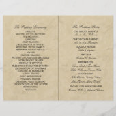 Vintager Eiffelturm Paris Hochzeitsprogramm (Rückseite)