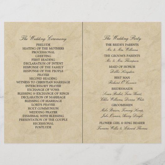 Vintager Eiffelturm Paris Hochzeitsprogramm (Rückseite)