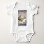 Vintager Eiffelturm Paris Luftreisewerbung Baby Strampler (Vorderseite)